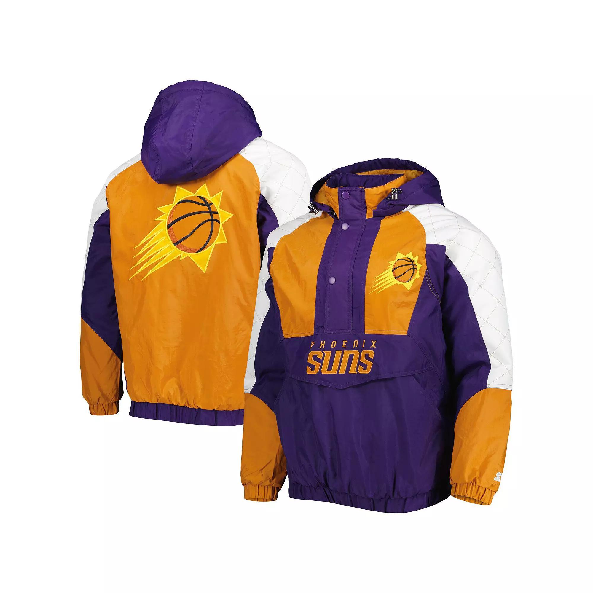 Men's Starter Purple Phoenix Suns Body Check Raglan Hoodie Half-Zip Jacket, Size: Large, Phx Purple Product Image