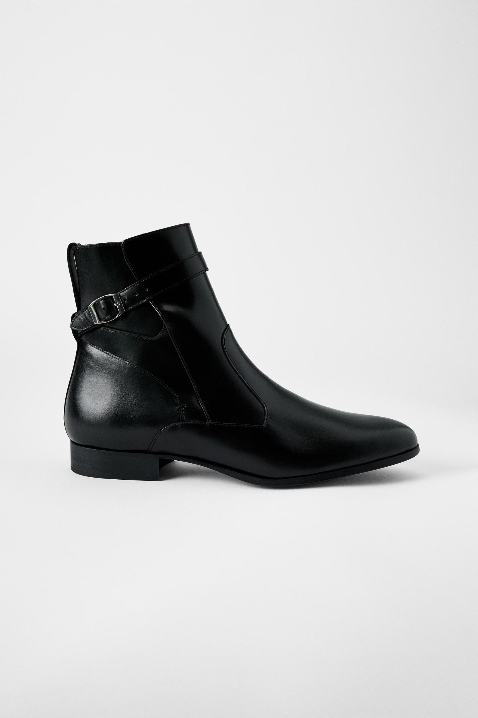 LEATHER BUCKLE BOOTS BOBBY GILLESPIE X ZARA Product Image