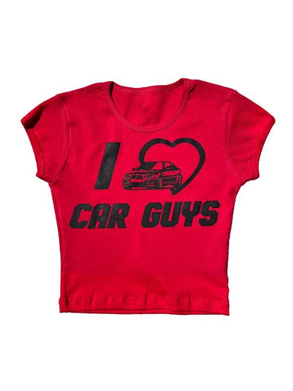 Letter Print Cropped Short Sleeve Tee Product Image