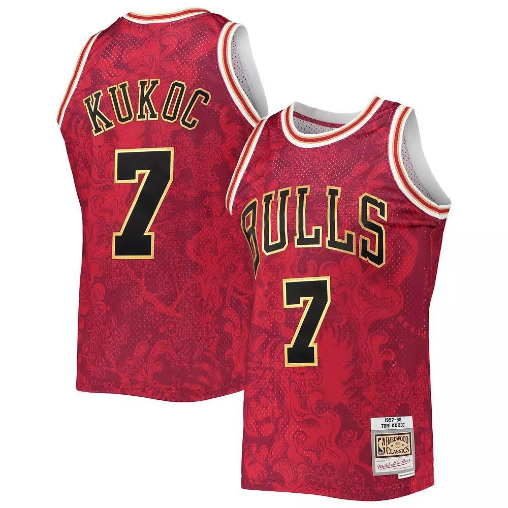 Men's Mitchell & Ness Toni Kukoc Red Chicago Bulls Hardwood Classics 1997-98 Lunar New Year Swingman Jersey, Size: Small Product Image