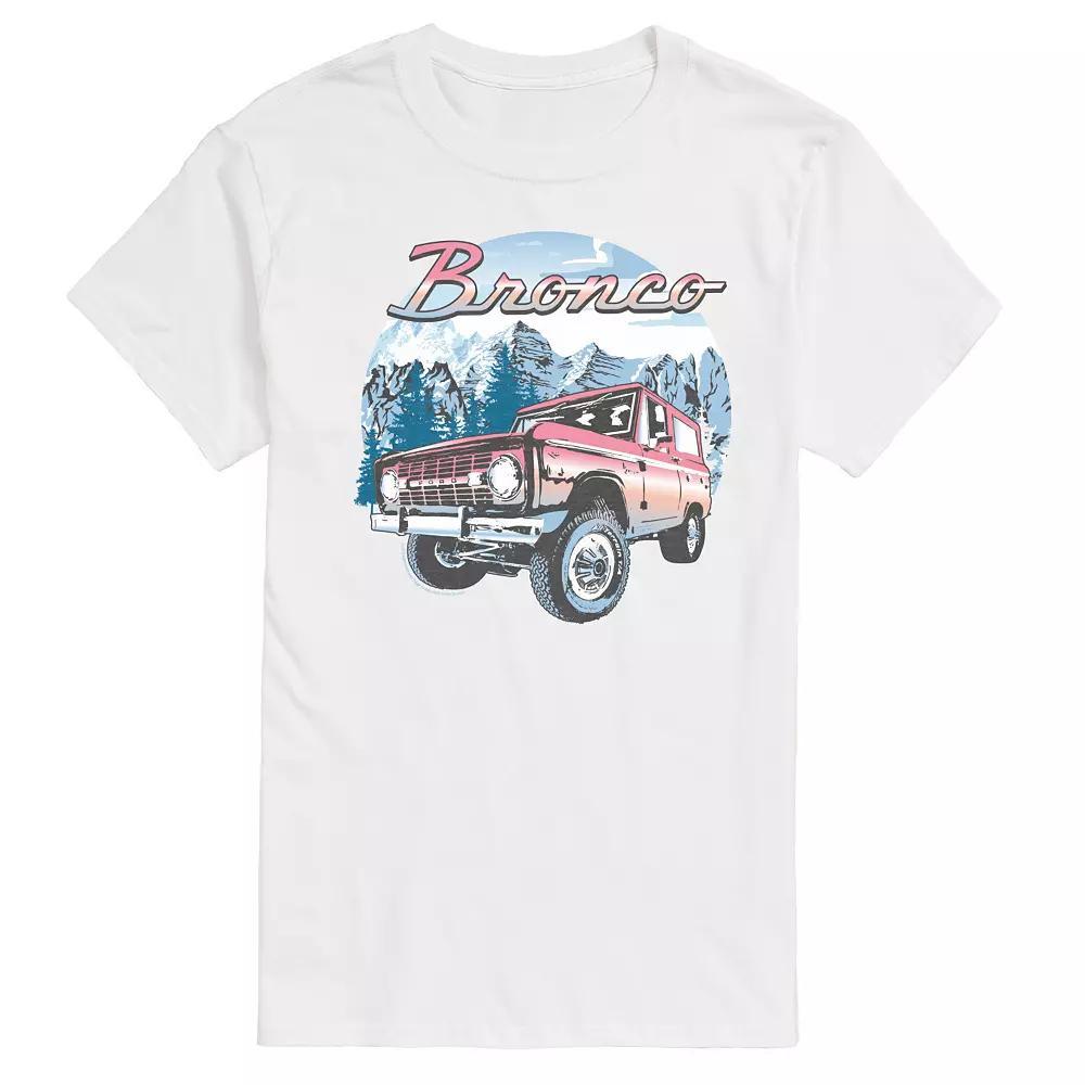 Big & Tall Ford Bronco Snowy Mountains Graphic Tee, Men's, Size: 6XB, White Product Image