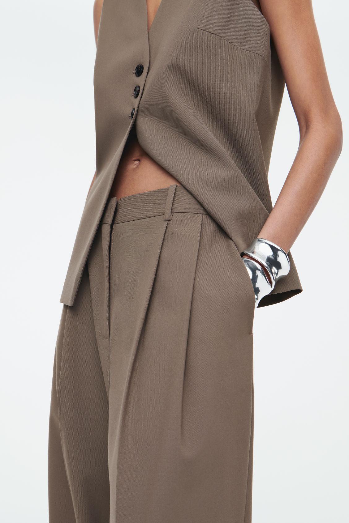 RELAXED TWILL WIDE-LEG PANTS Product Image
