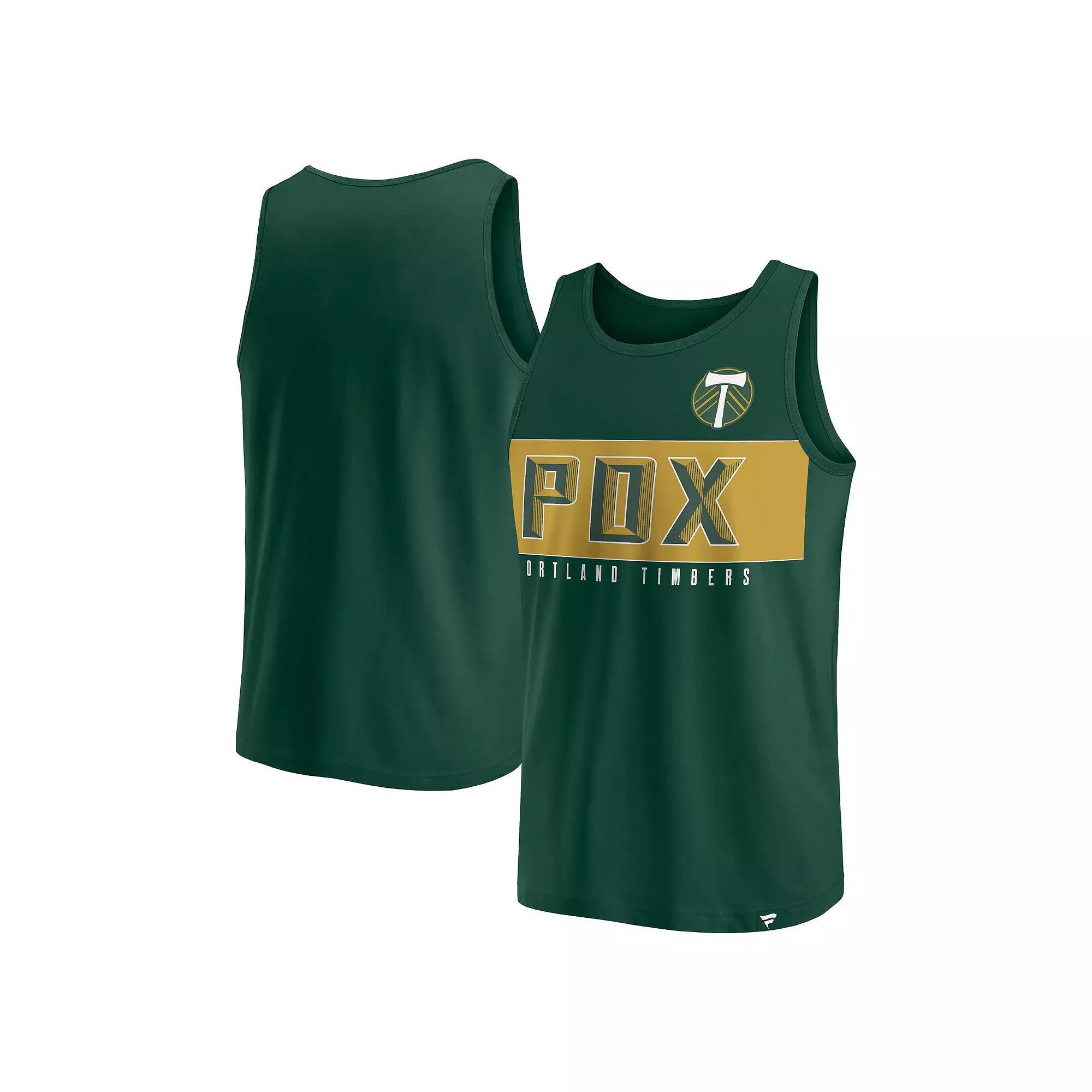 Men's Fanatics Green Portland Timbers Run Angle Tank Top,  Product Image
