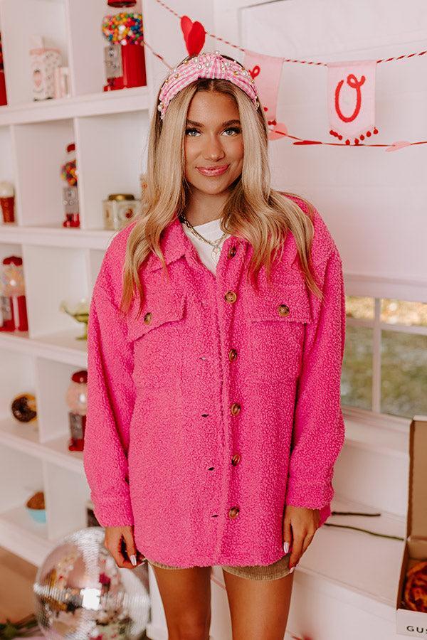 Cozier Than Ever Sherpa Jacket in Pink Product Image