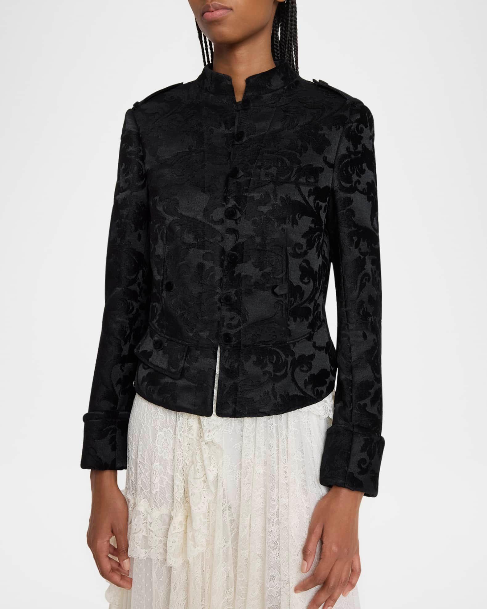 Jacquard Velvet Single-Breasted Jacket Product Image