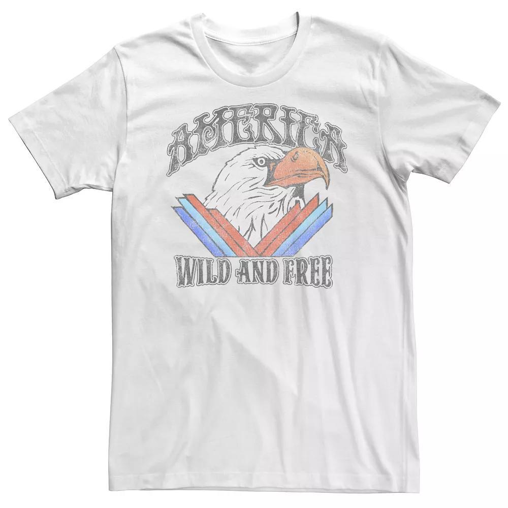 Big & Tall Americana Wild and Free Bald Eagle America Tee, Men's, Size: Large Tall, White Product Image