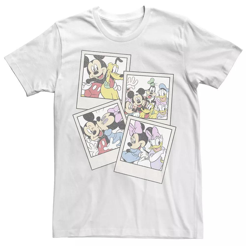 Disney's Mickey And Friends Men's Group Shot Polaroids Tee, Boy's, Size: Small, White Product Image