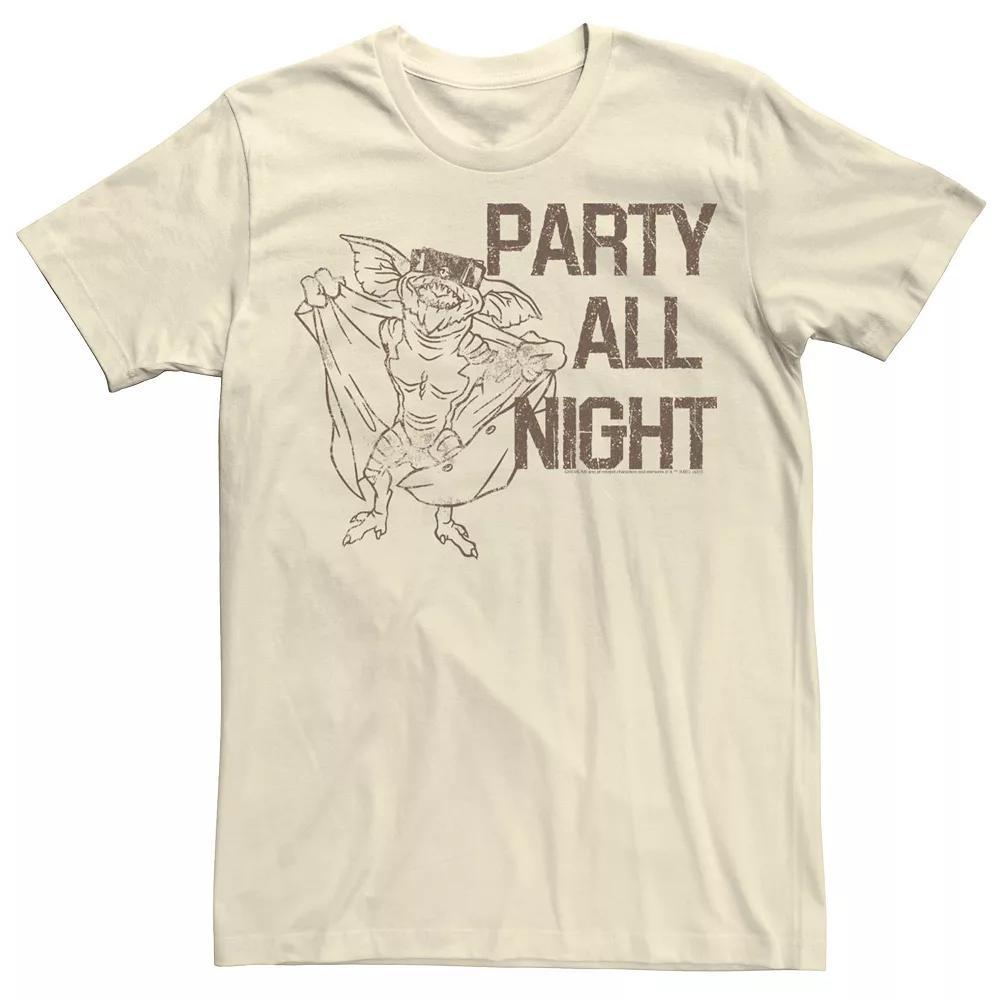 Men's Gremlins "Party All Night" Poster Tee, Size: Medium, Natural Product Image