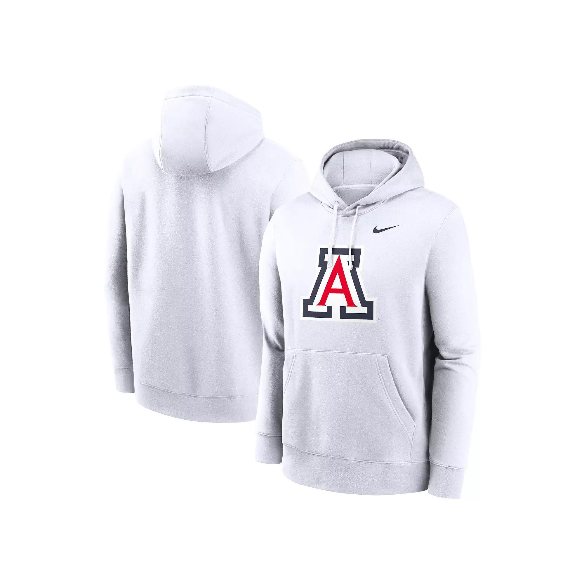 Men's Nike White Arizona Wildcats Primetime Evergreen Club Fleece Pullover Hoodie,  Product Image