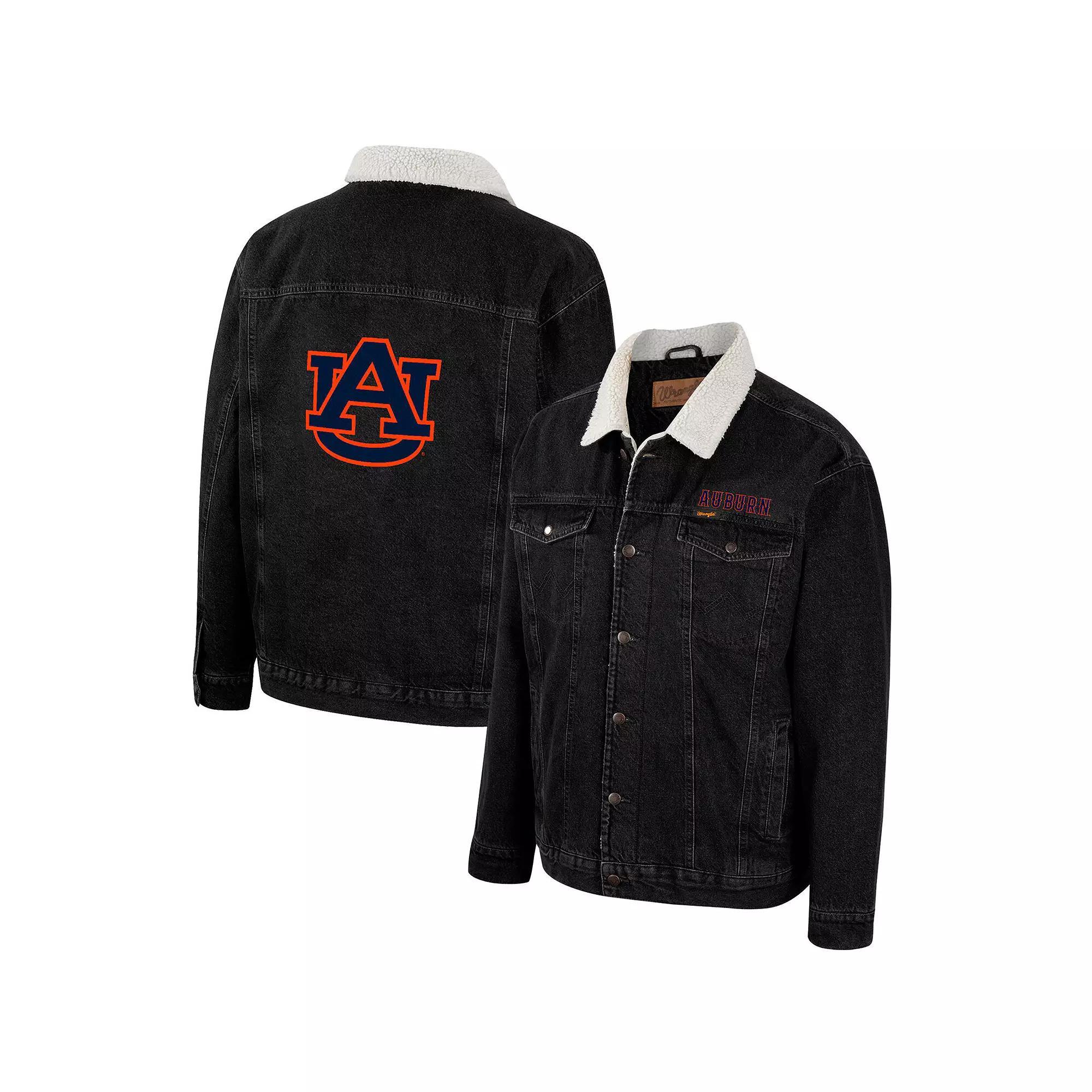 Men's Colosseum x Wrangler Charcoal Auburn Tigers Western Button-Up Denim Jacket,  Product Image