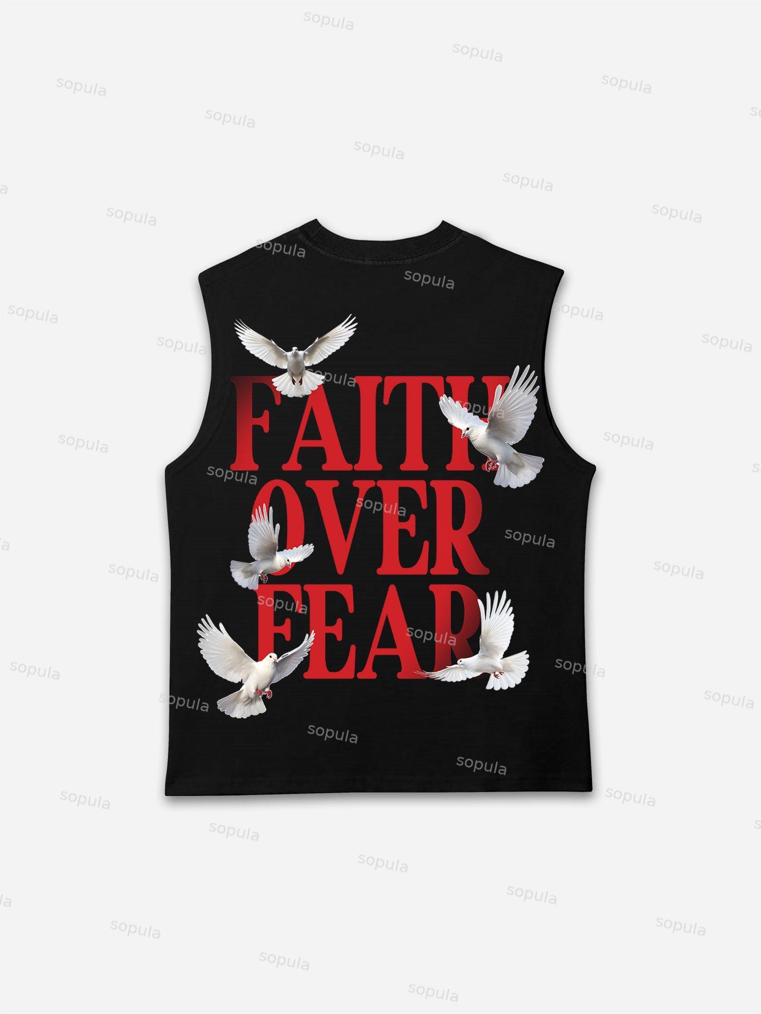 Faith Over Fear Print Tank Top Product Image
