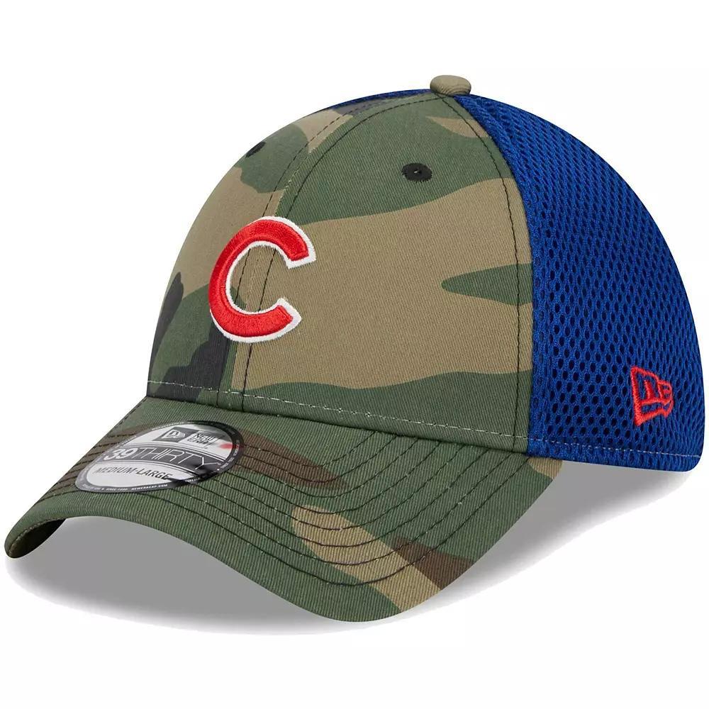 Men's New Era Camo Chicago Cubs Team Neo 39THIRTY Flex Hat, Size: Medium/Large, Green Product Image