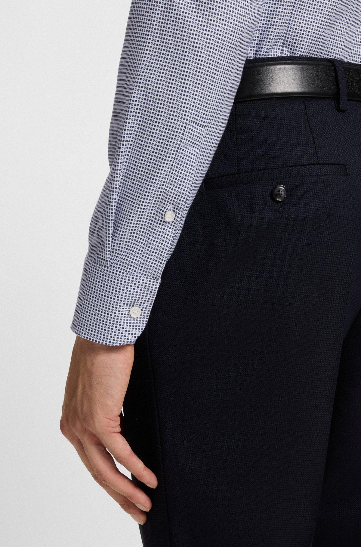 Slim-fit shirt in structured cotton Product Image