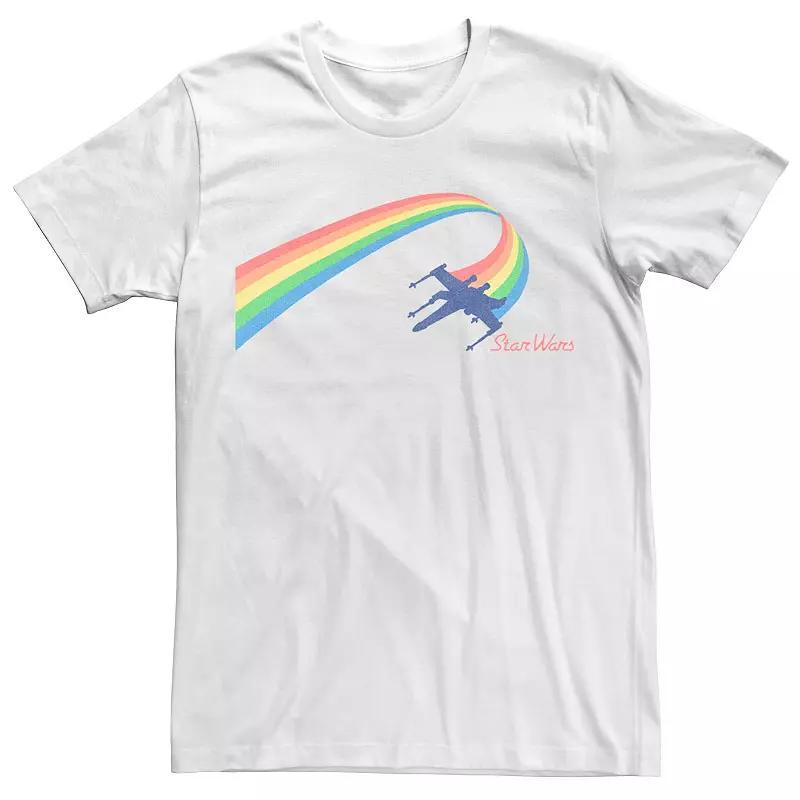 Men's Star Wars X-Wing Rainbow Flight Tee, Size: 3XL, White Product Image