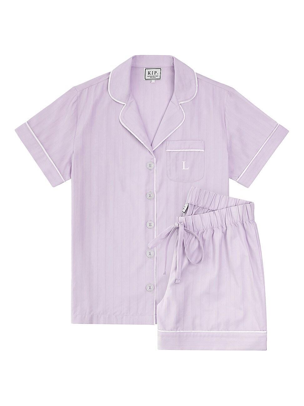 Womens Monogrammed Premium Cotton Collection Short Pajama Set Product Image