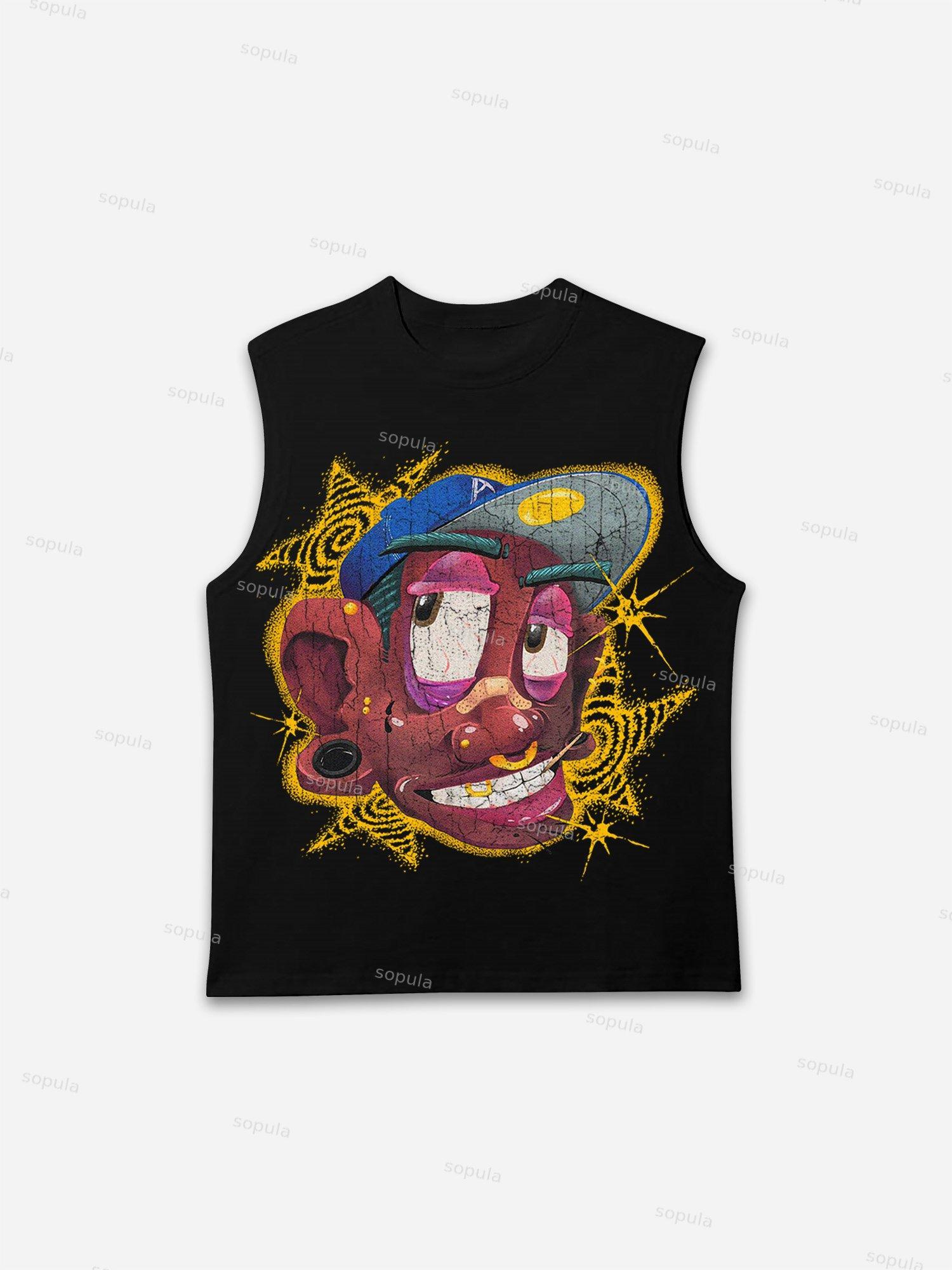 Fun Big Face Graphic Tank Top Product Image