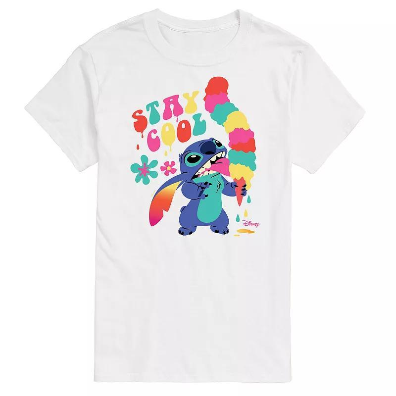 Disney's Lilo & Stitch Big & Tall Stay Cool Graphic Tee, Men's, Size: 6XB, White Product Image