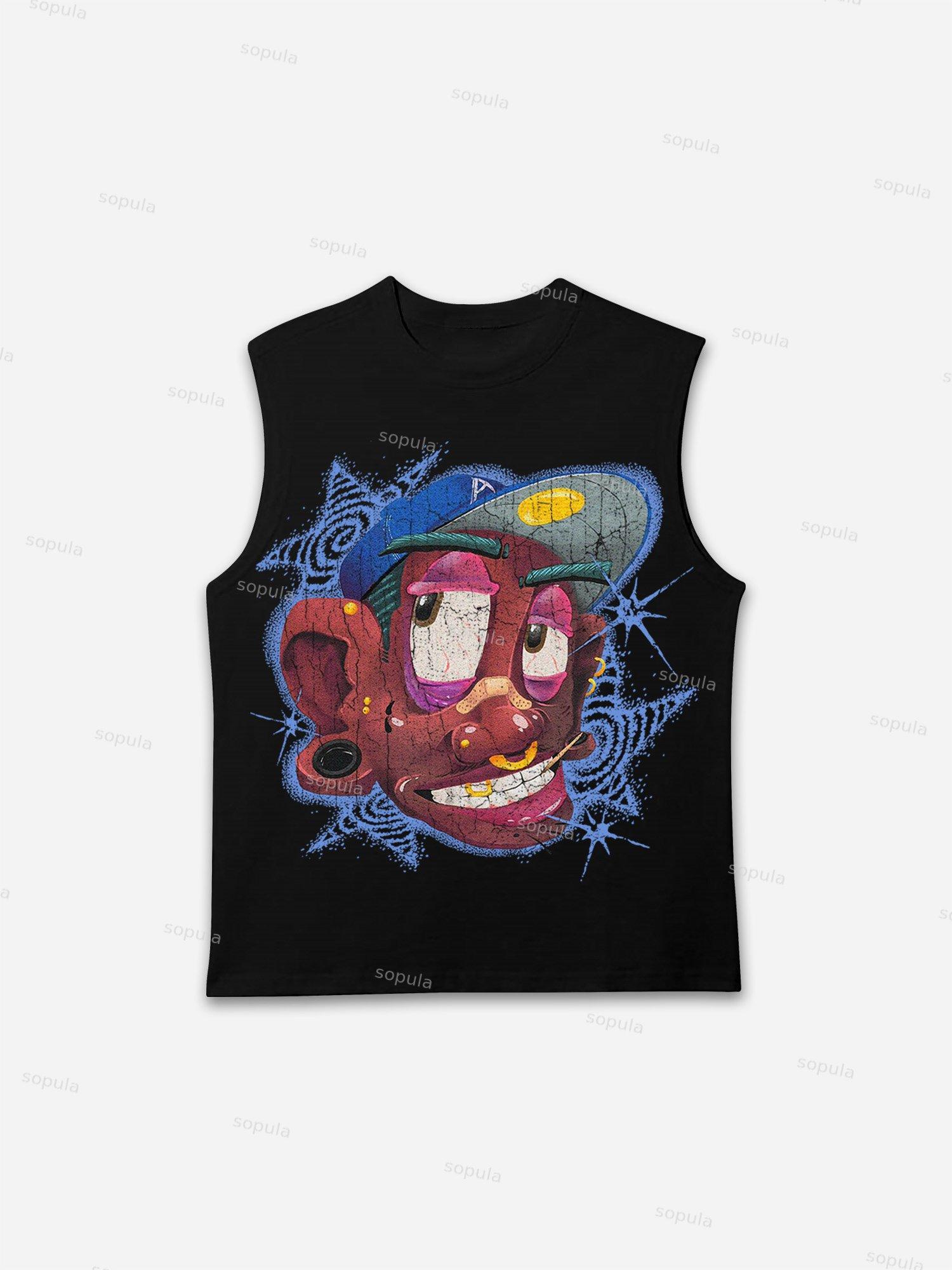 Fun Big Face Graphic Tank Top Product Image