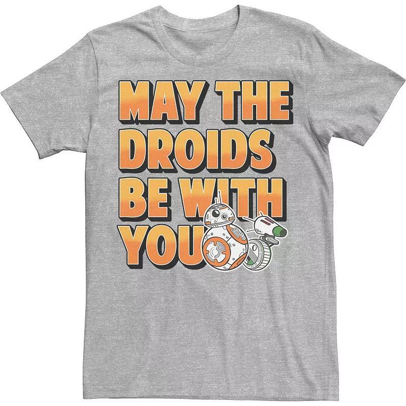 Men's Star Wars D-O & BB-8 May The Droids Be With You Tee, Size: XXL, Athletic Grey Product Image