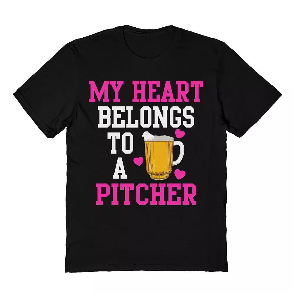Men's Heart Belongs Pitcher Tee, Size: Medium, Black Product Image