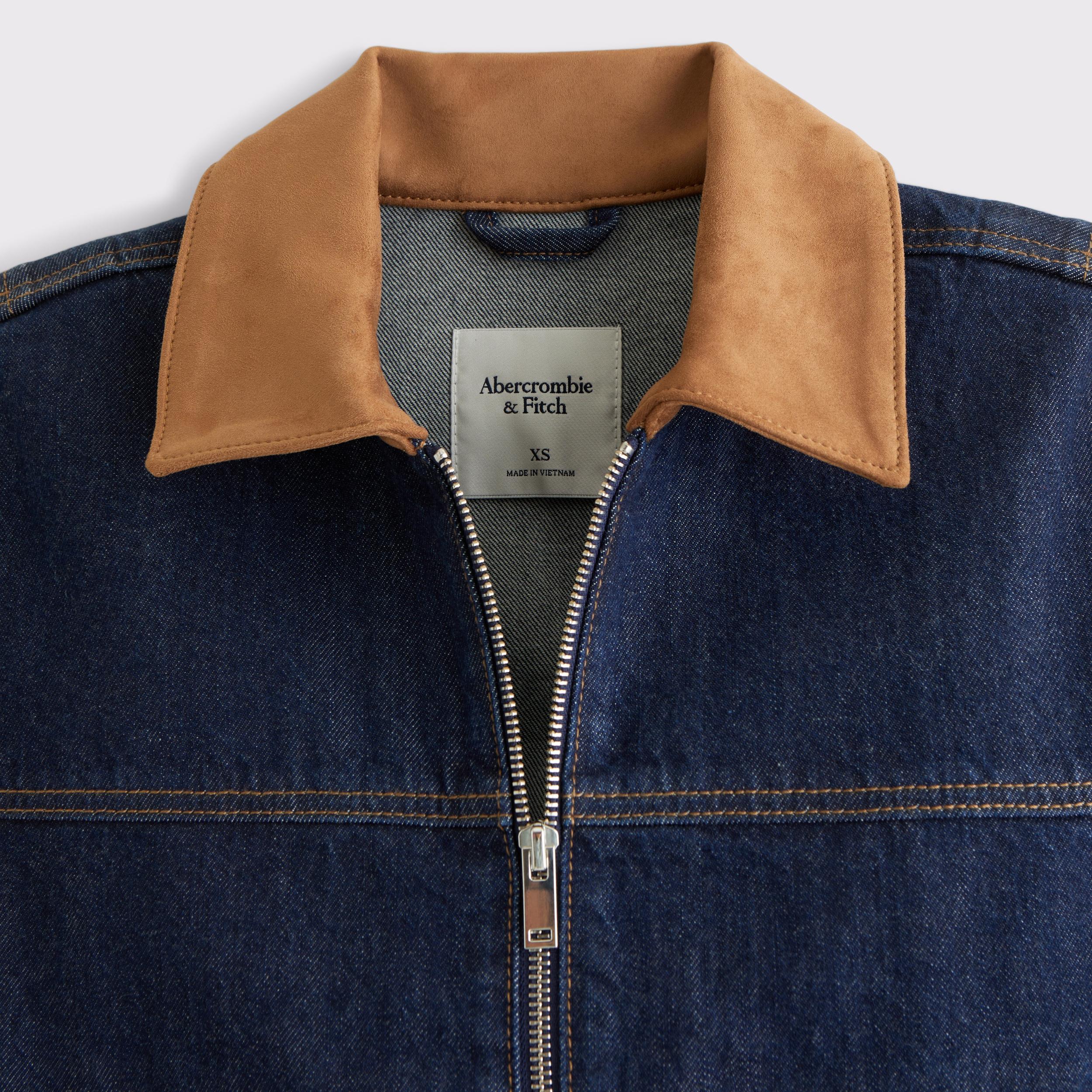 Denim Zip-Up Jacket Product Image