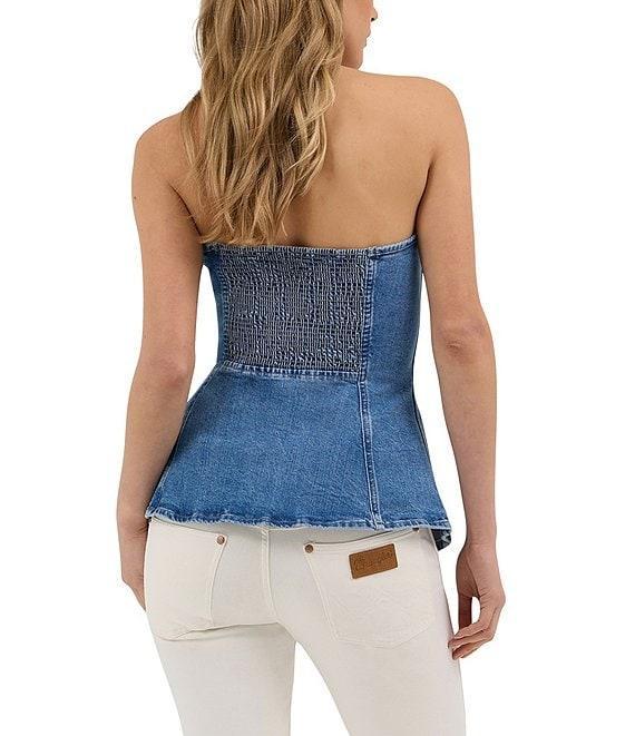 Wrangler Strapless Button Front Denim Bustier Product Image