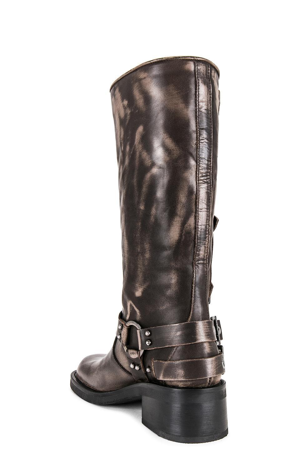 Steve Madden Brocks Distressed Leather Tall Moto Boots Product Image