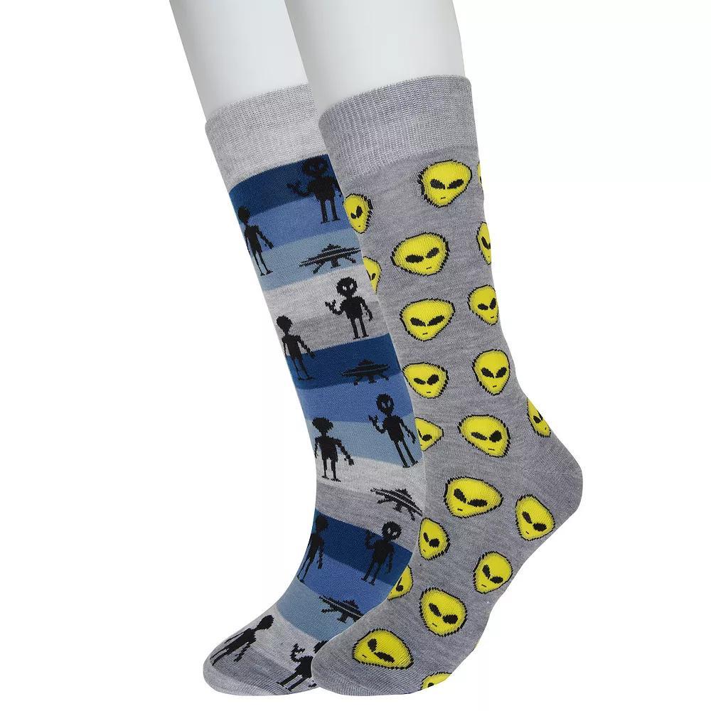 Men's Twisted Toes Novelty Socks, Alien Product Image
