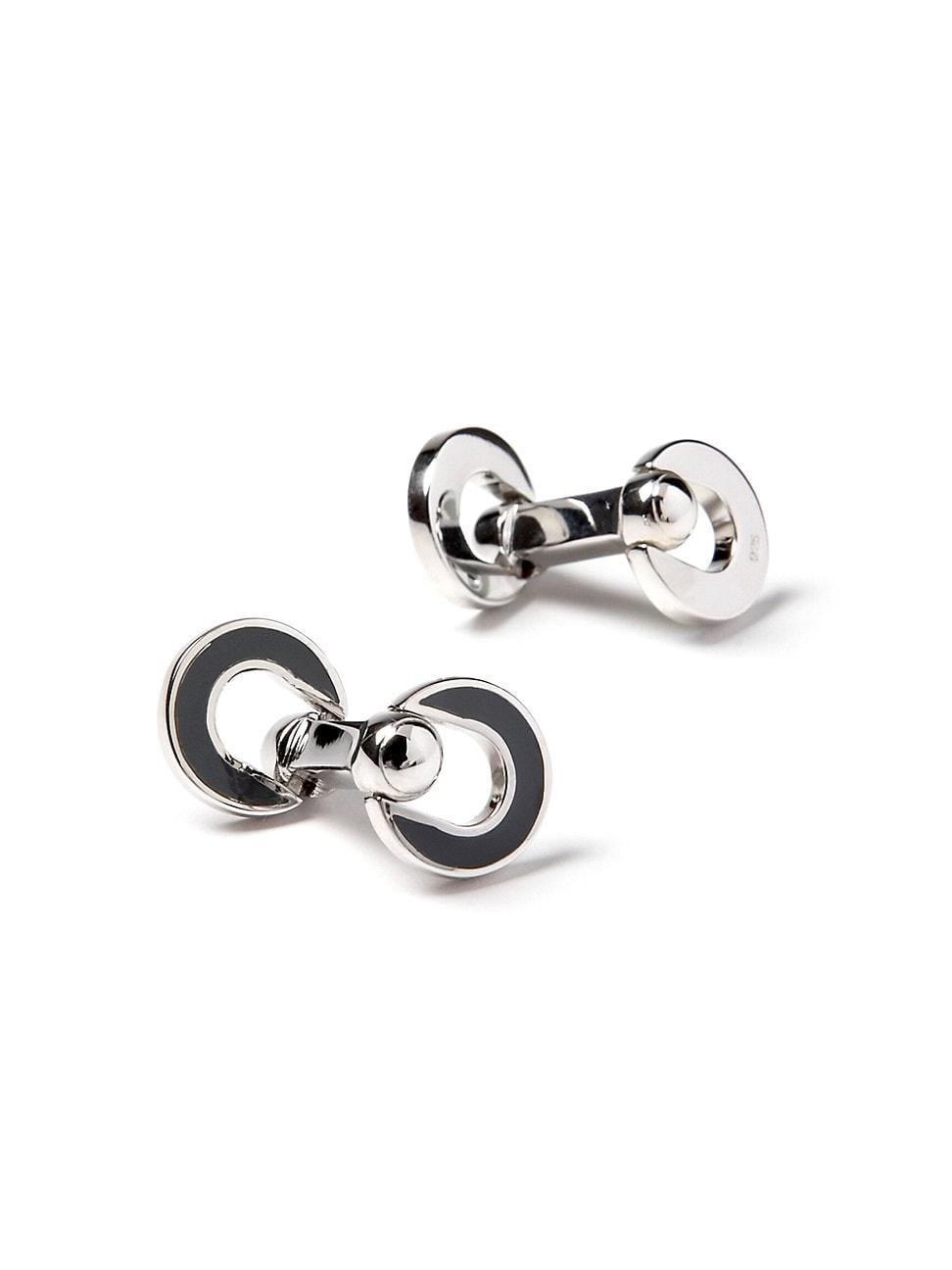 Mens Horseshoe Enamel Flip Cufflinks Product Image