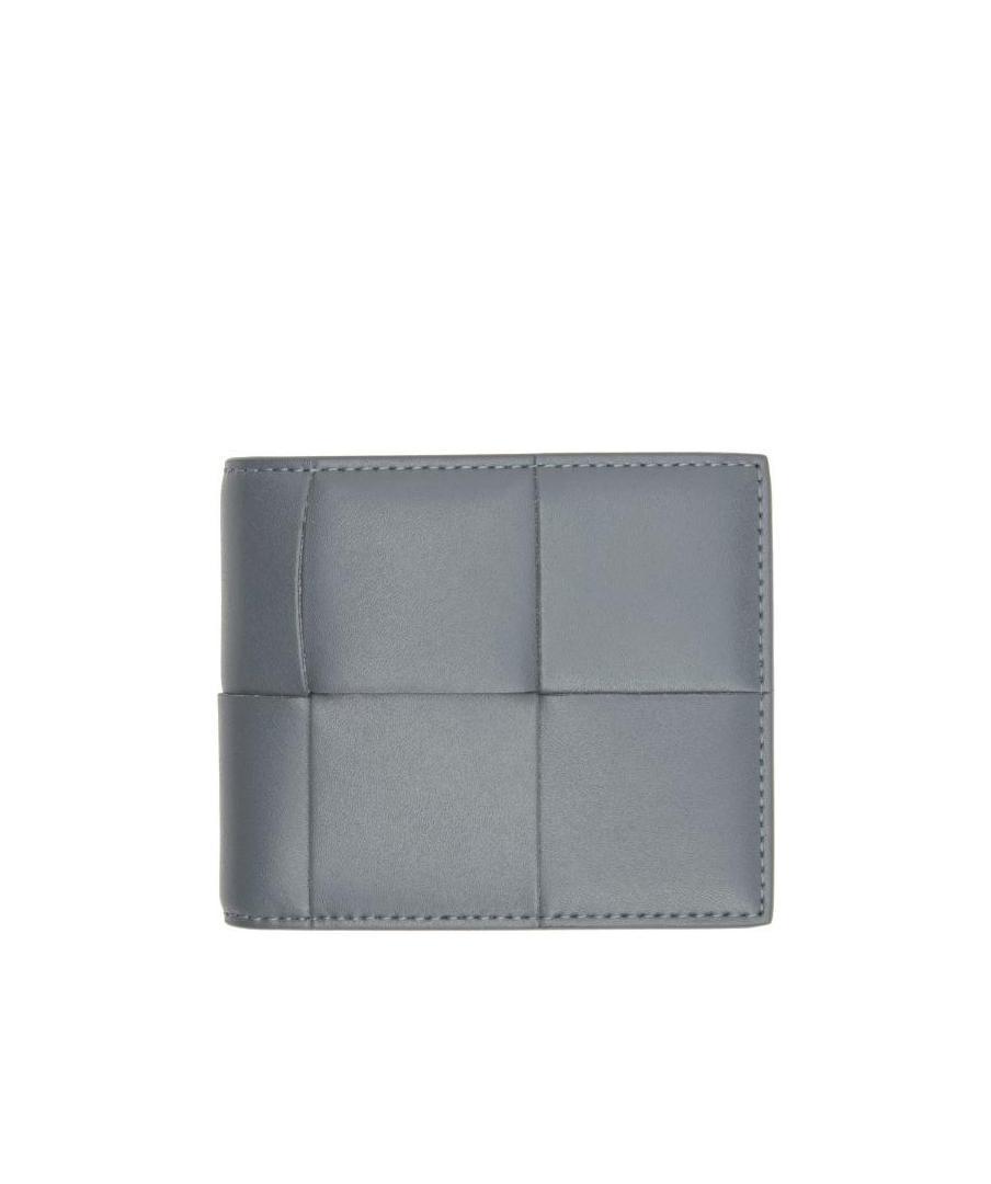 BOTTEGA VENETA Leather Interwoven Wallet In Gray Product Image