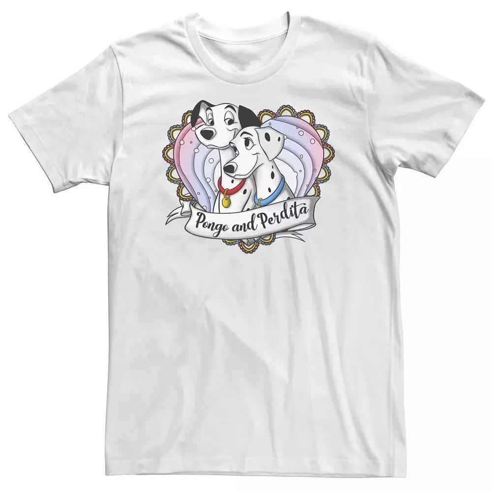 Big & Tall Disney 101 Dalmatians Pongo And Perdita Gradient Heart Tee, Men's,  Product Image
