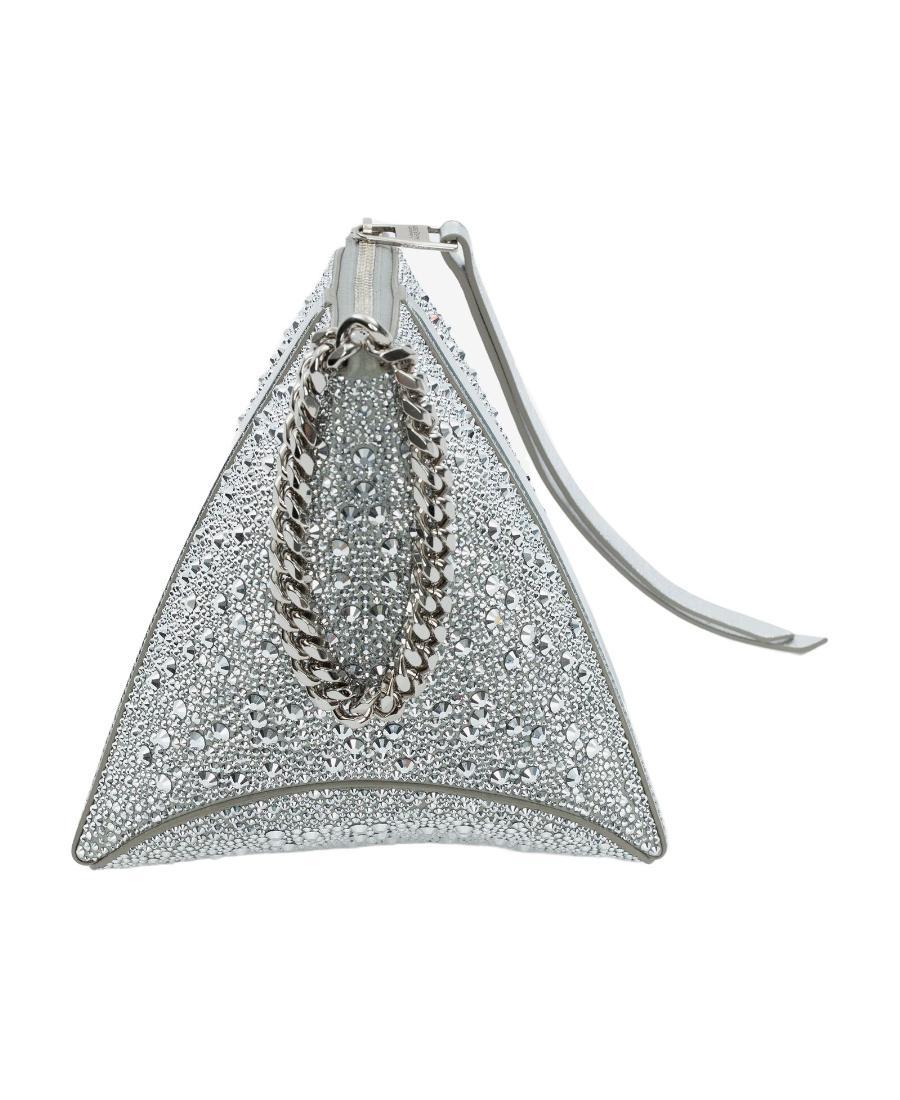 ALEXANDER MCQUEEN The Curve Embellished Pouch In Gray Product Image