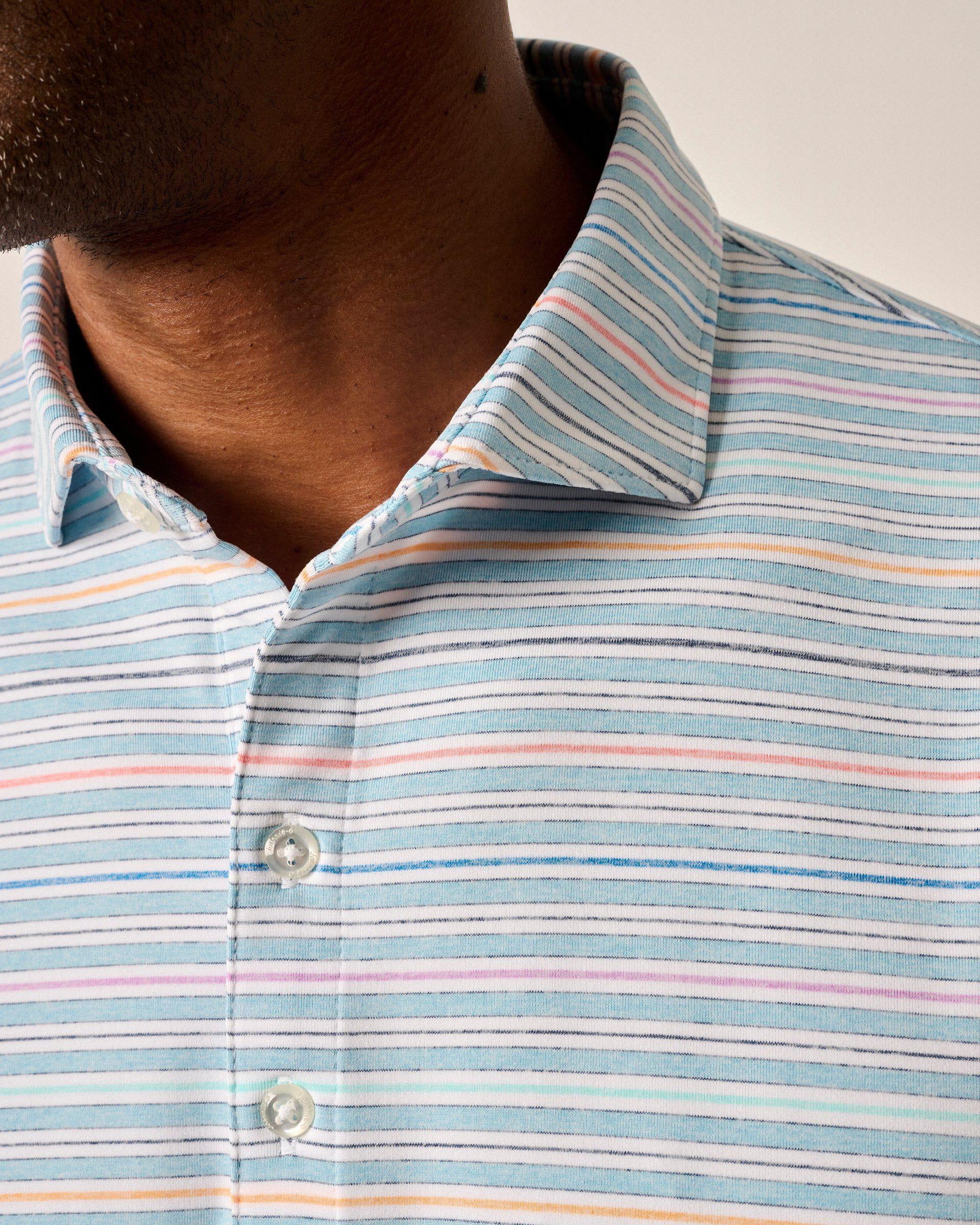 Fallon Striped Jersey Performance Polo Male Product Image