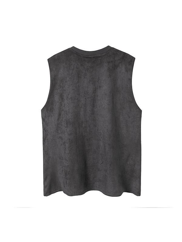 Retro Letter Print Loose Casual Tank Top Product Image