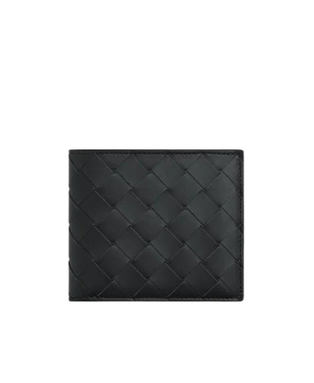 BOTTEGA VENETA Weave A Double-folded Wallet In Black Product Image