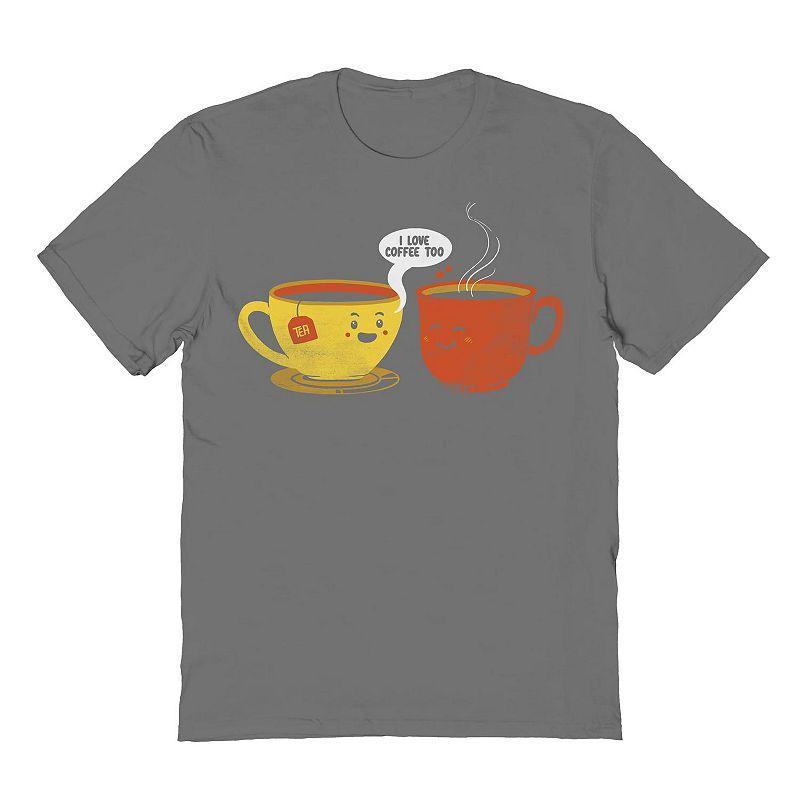 Men's I Love Coffee Too Valentine's Graphic Tee, Size: Medium, Grey Product Image