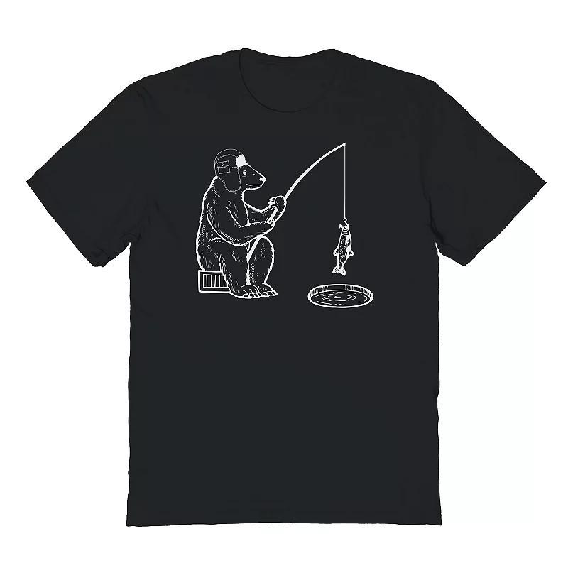 Men's Ice Fishing Graphic Tee, Size: Medium, Black Product Image