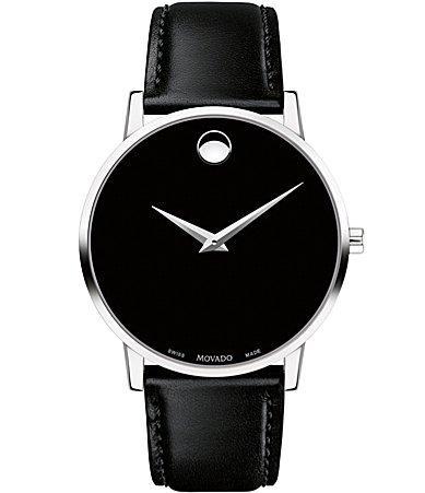 Movado Museum Classic Black Calfskin Strap Watch Product Image