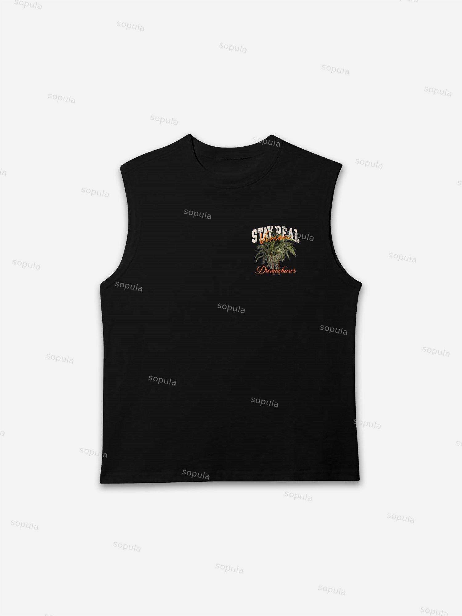 Stay Real Coconut Vacation Vintage Graphic Tank Top Product Image