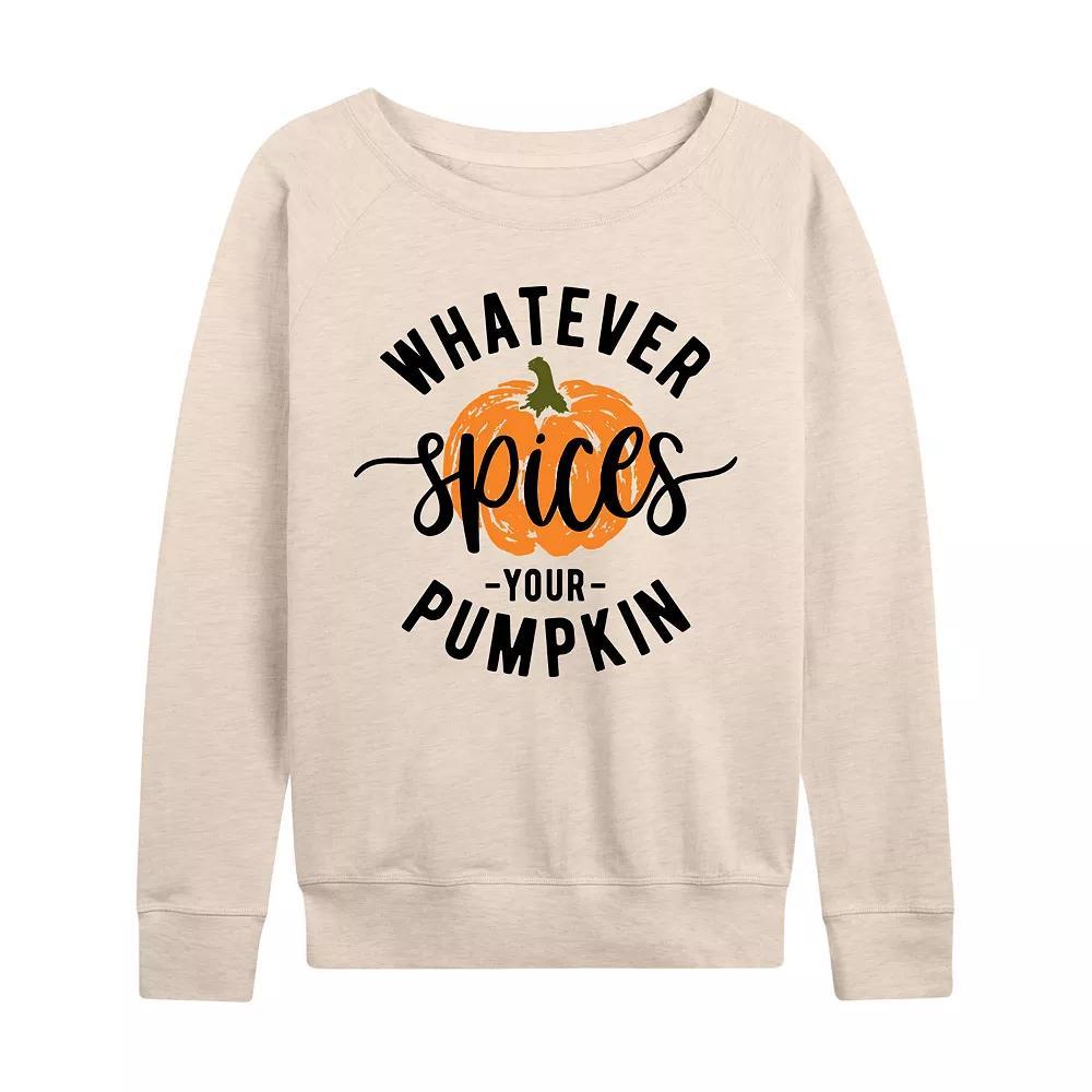 Women's Whatever Spices Your Pumpkin French Terry Long Sleeve Tee, Girl's,  Product Image