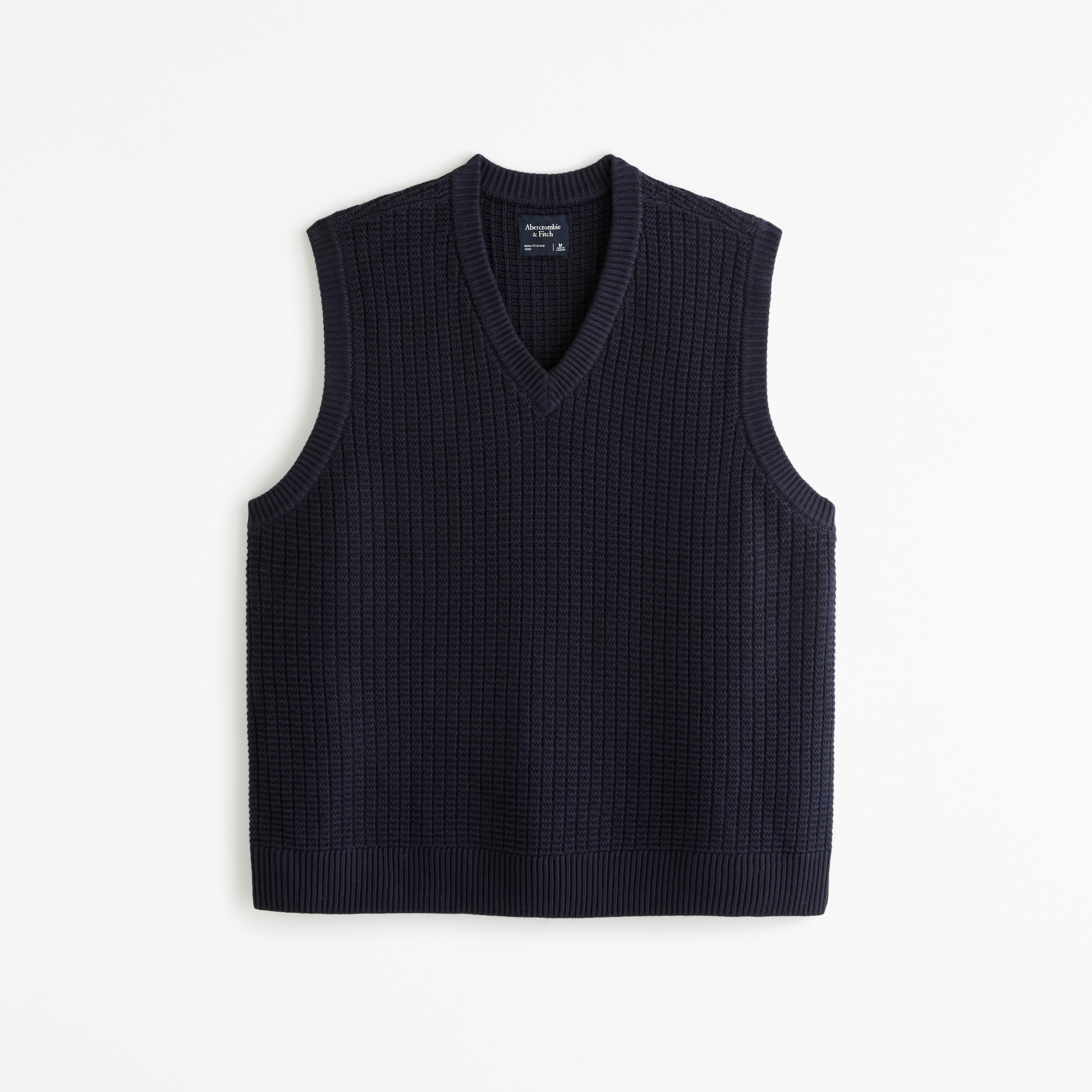 Oversized Stitchy Sweater Vest Product Image