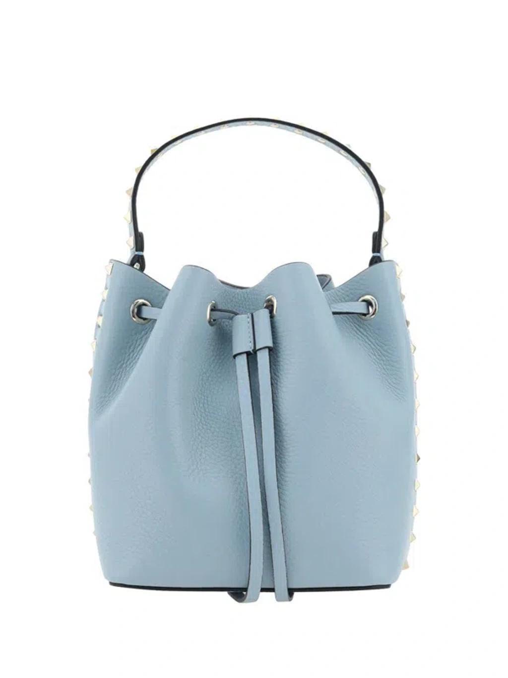 VALENTINO GARAVANI Rockstud Bucket Bag In Lightblue Product Image