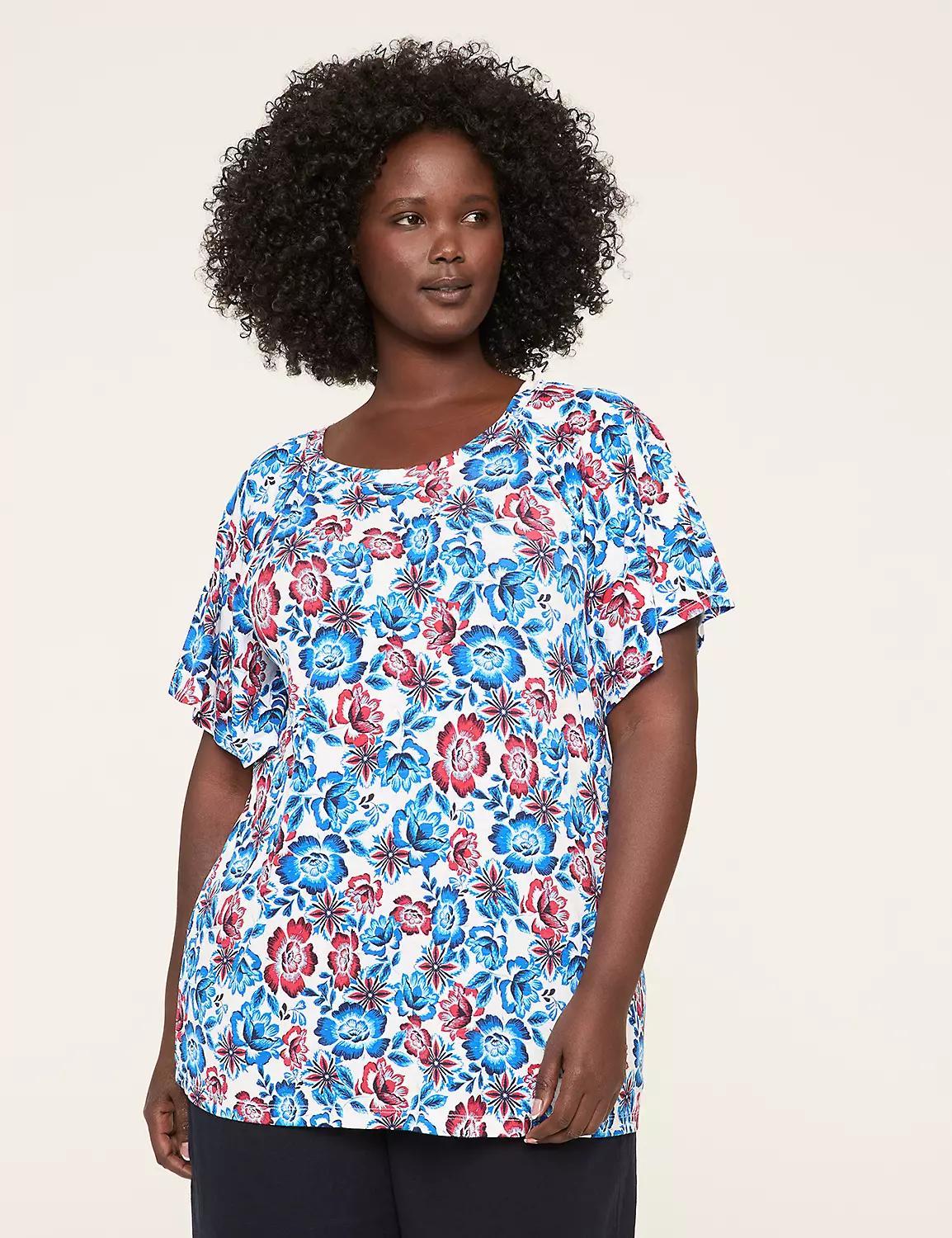 Shirred Flutter-Sleeve Top Product Image