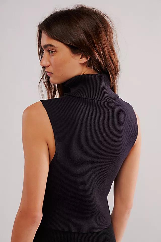 Sleeveless Rib Turtleneck Product Image