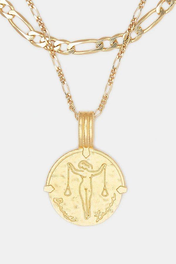 Deux Lions Jewelry Gold Sicilian Zodiac Layered Necklace Womens at Urban Outfitters Product Image