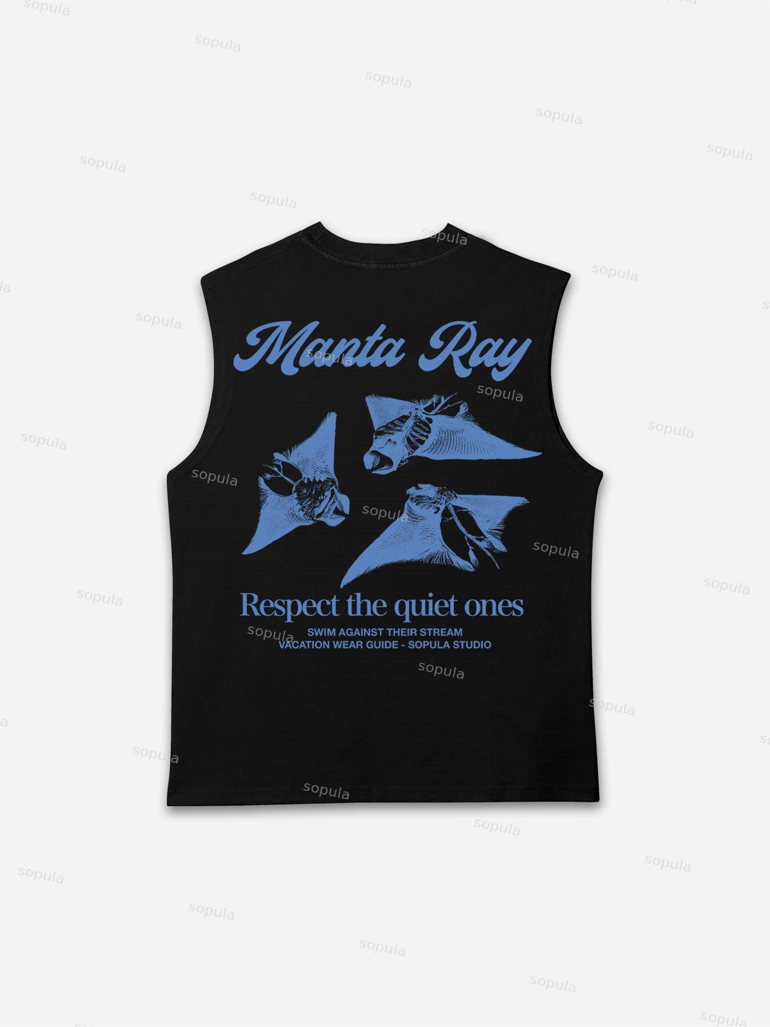 Sea Animals - Manta Ray Vacation Wear Guide Graphic Sleeveless Shirts Tank Top Product Image