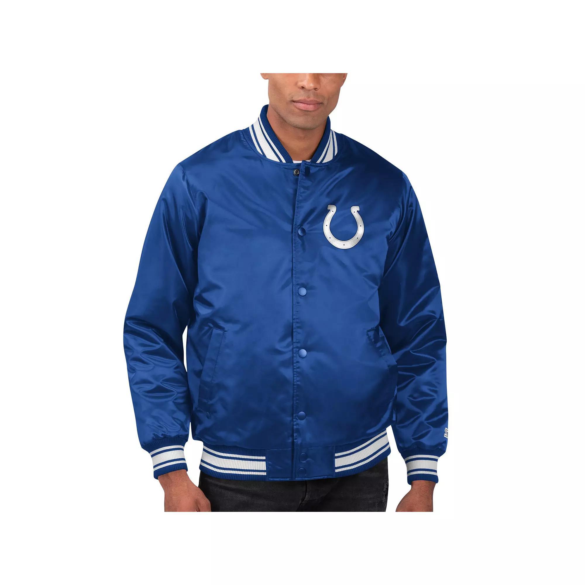 Men's Starter Royal Indianapolis Colts Locker Room Satin Varsity Full-Snap Jacket,  Product Image