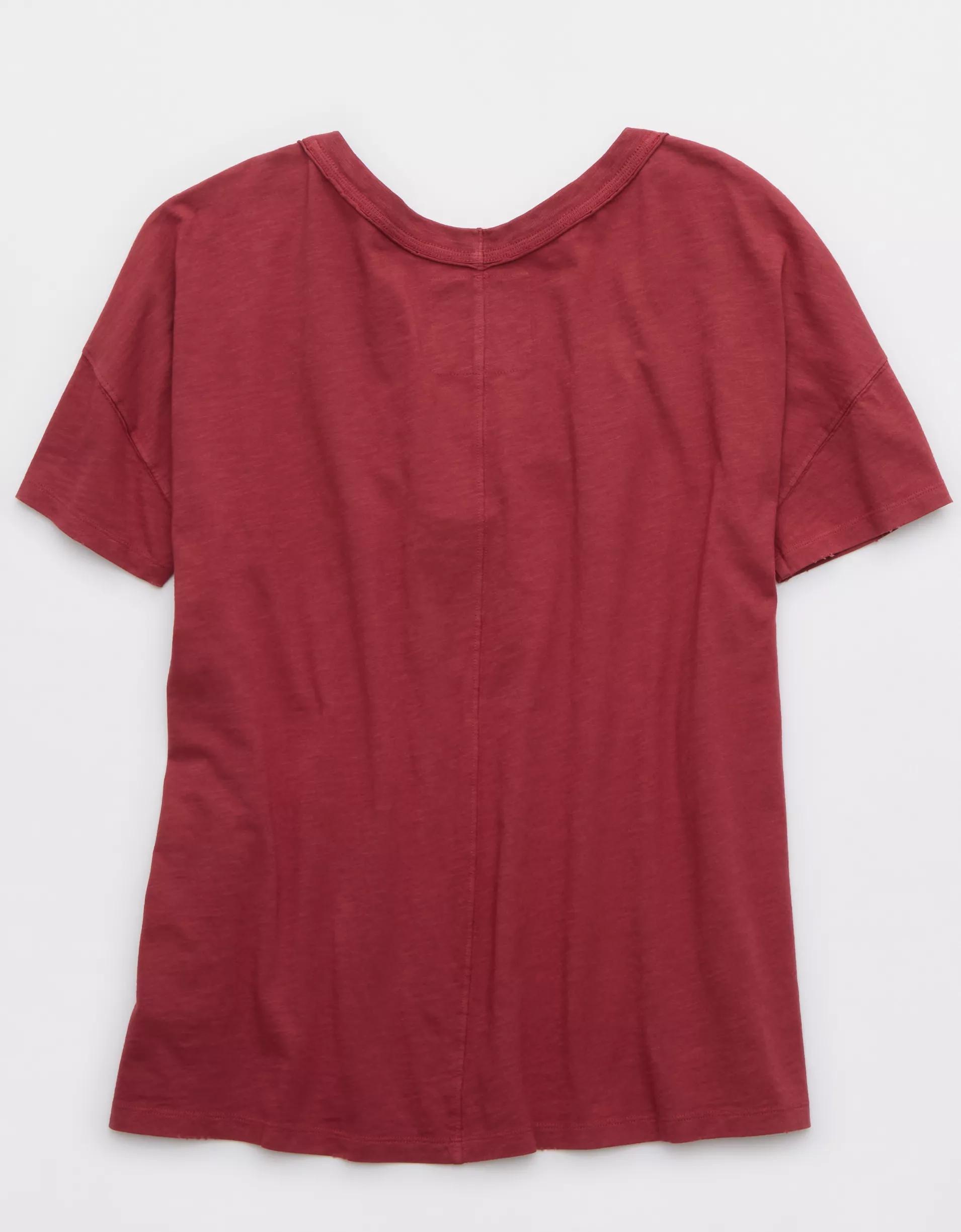 Aerie Oversized V-Neck Boyfriend T-Shirt Product Image