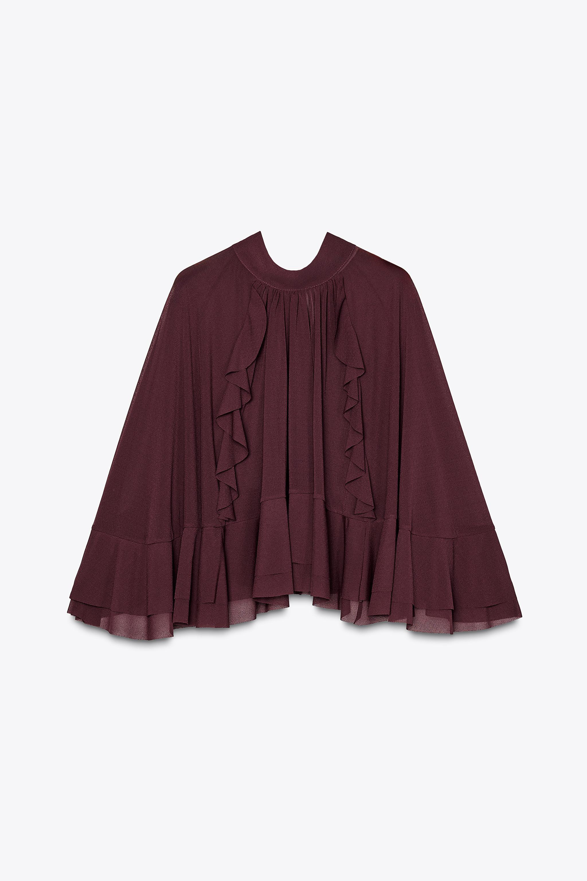 TIE-BACK RUFFLED CAPE Product Image