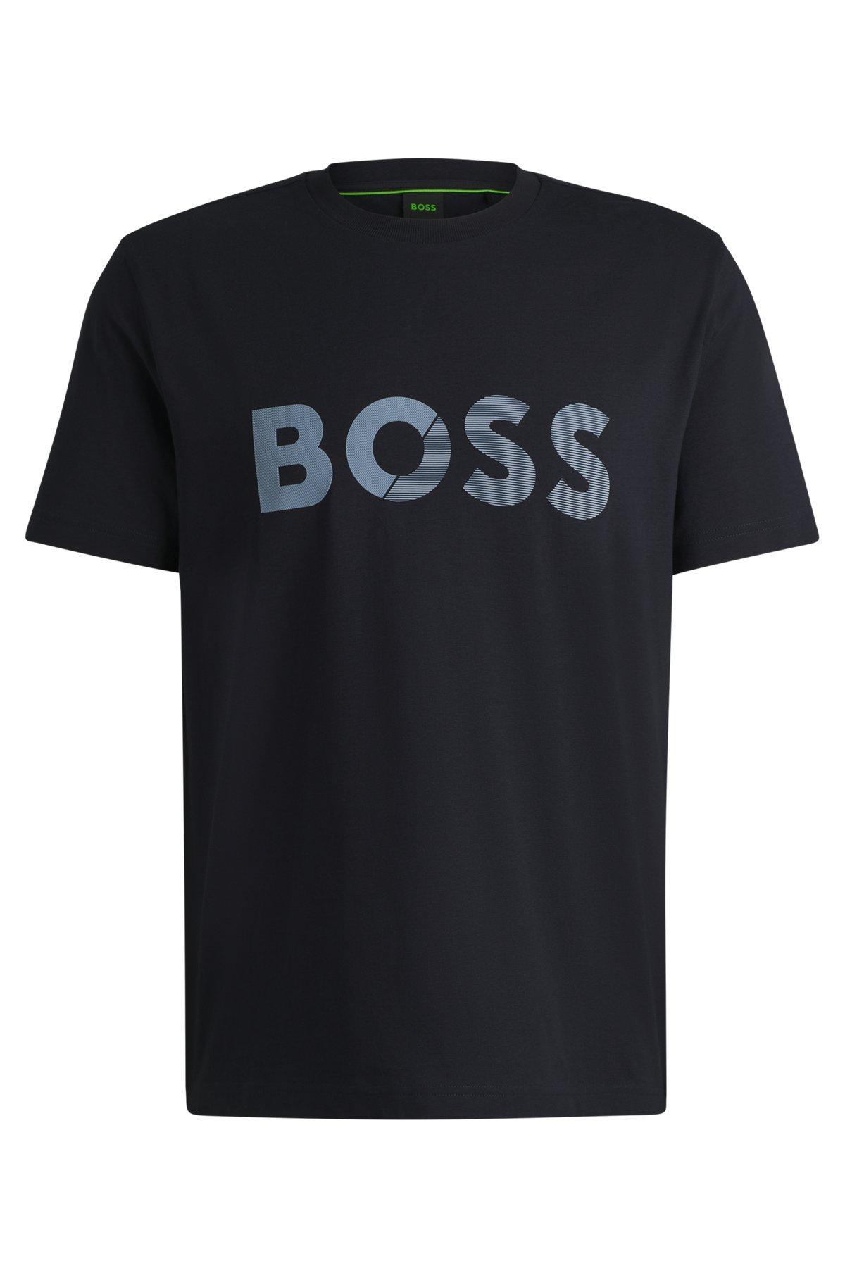 Cotton-jersey T-shirt with large logo Product Image
